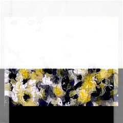 Black, Gray And Yellow Swirls Rectangular Jigsaw Puzzl by Khoncepts