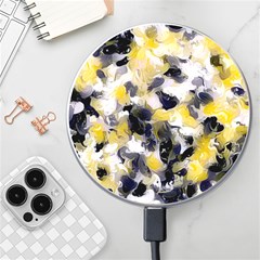 Black, Gray And Yellow Swirls Wireless Charger by Khoncepts