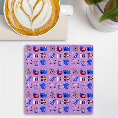 Pink 50s Pattern Uv Print Square Tile Coaster 