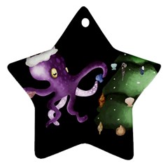 Octopus Black Ornament (Star)