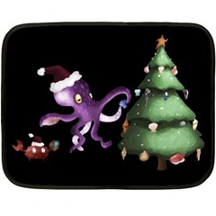 Octopus Black Double Sided Fleece Blanket (Mini) 