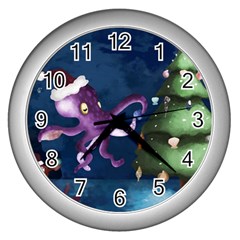 Octopus Color Wall Clock (silver) by Blueketchupshop