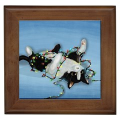 Christmas Cat Framed Tile