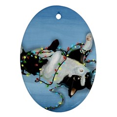 Christmas Cat Ornament (oval)