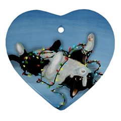 Christmas Cat Ornament (heart)