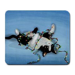 Christmas Cat Large Mousepads by Blueketchupshop