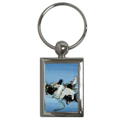 Christmas Cat Key Chain (rectangle) by Blueketchupshop