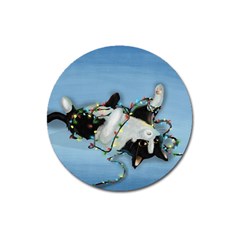 Christmas Cat Magnet 3  (round) by Blueketchupshop