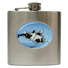 Christmas Cat Hip Flask (6 Oz) by Blueketchupshop