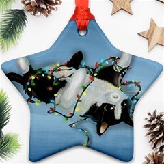 Christmas Cat Star Ornament (two Sides)