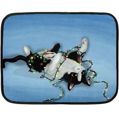 Christmas Cat Double Sided Fleece Blanket (mini)  by Blueketchupshop