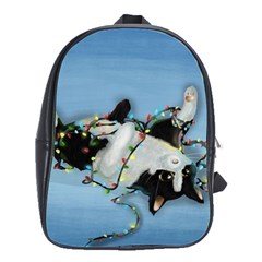 Christmas Cat School Bag (large)