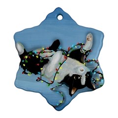 Christmas Cat Ornament (snowflake)