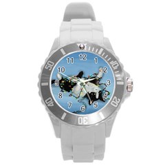 Christmas Cat Round Plastic Sport Watch (l)