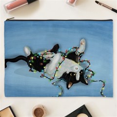 Christmas Cat Cosmetic Bag (xxxl) by Blueketchupshop