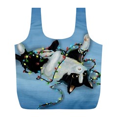 Christmas Cat Full Print Recycle Bag (l)