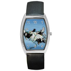 Christmas Cat Barrel Style Metal Watch