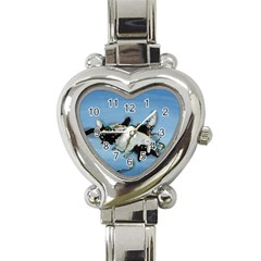 Christmas Cat Heart Italian Charm Watch