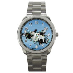 Christmas Cat Sport Metal Watch