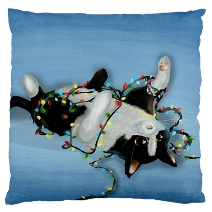 Christmas Cat Large Cushion Case (One Side)