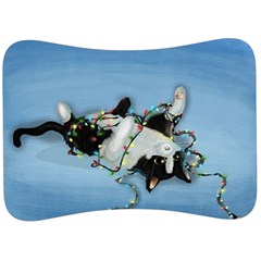 Christmas Cat Velour Seat Head Rest Cushion by Blueketchupshop