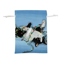 Christmas Cat Lightweight Drawstring Pouch (l)