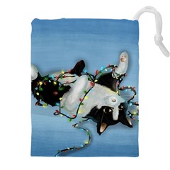 Christmas Cat Drawstring Pouch (4xl) by Blueketchupshop