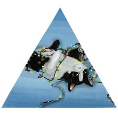 Christmas Cat Wooden Puzzle Triangle