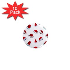 Red Christmas Hats 1  Mini Magnet (10 Pack)  by SychEva