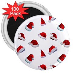 Red Christmas Hats 3  Magnets (100 Pack) by SychEva