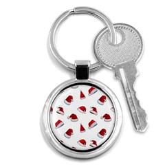 Red Christmas Hats Key Chain (round) by SychEva