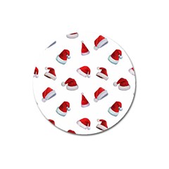 Red Christmas Hats Magnet 3  (round) by SychEva