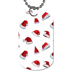 Red Christmas Hats Dog Tag (two Sides) by SychEva