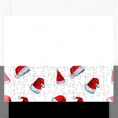 Red Christmas Hats Rectangular Jigsaw Puzzl by SychEva