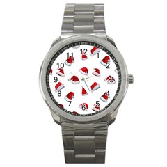 Red Christmas Hats Sport Metal Watch by SychEva