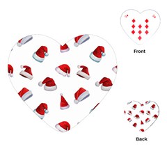 Red Christmas Hats Playing Cards Single Design (heart) by SychEva