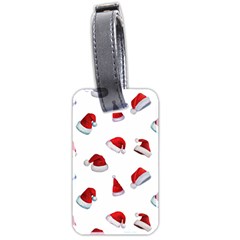 Red Christmas Hats Luggage Tag (two Sides) by SychEva