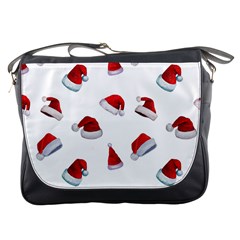 Red Christmas Hats Messenger Bag by SychEva