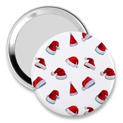 Red Christmas Hats 3  Handbag Mirrors by SychEva