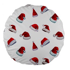 Red Christmas Hats Large 18  Premium Round Cushions