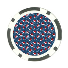 Blue Christmas Hats Poker Chip Card Guard (10 Pack) by SychEva