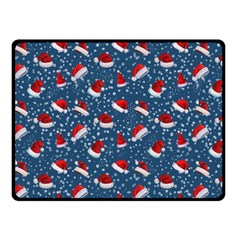 Blue Christmas Hats Fleece Blanket (small) by SychEva