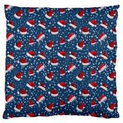 Blue Christmas Hats Large Cushion Case (two Sides) by SychEva