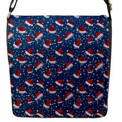 Blue Christmas Hats Flap Closure Messenger Bag (s) by SychEva