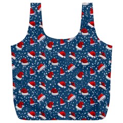 Blue Christmas Hats Full Print Recycle Bag (xl) by SychEva