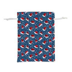 Blue Christmas Hats Lightweight Drawstring Pouch (l) by SychEva