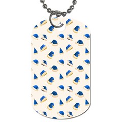 Blue Christmas Hats Dog Tag (two Sides) by SychEva