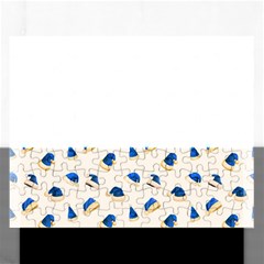 Blue Christmas Hats Rectangular Jigsaw Puzzl by SychEva