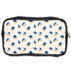 Blue Christmas Hats Toiletries Bag (two Sides) by SychEva