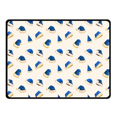 Blue Christmas Hats Fleece Blanket (small) by SychEva